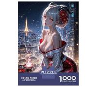 1000 Teenager Pieces Jigsaw Puzzle Anime Girl in Kimono Jigsaw Puzzle Hands-on Game Difficult Hard Gifts for Friends And Family 52x38cm/1000pcs