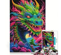 1000 Teenager Pieces Jigsaw Puzzle Asian Flying Dragon, Practical Game, Pattern Assembly, Unique Gifts for Birthday And Christmas 38x26cm