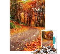 1000 Teenager Pieces Jigsaw Puzzle Autumn Alley Ukraine Brain Intelligence Challenge Addictive Toys Fun Games Difficult Hard Great Gifts (size 38x26cm)