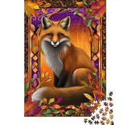 1000 Teenager Pieces Jigsaw Puzzle Autumn Fox Art Print-6 Adult Puzzles Anti-Stress Toys Difficult Challenge Challenging To Complete 52x38cm/1000pcs
