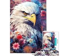 1000 Teenager Pieces Jigsaw Puzzle Bald Eagle Among Flowers 1000 Jigsaw Puzzle Educational Toy Precision Cutting Brainteaser Family Games (38x52cm)
