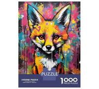 1000 Teenager Pieces Jigsaw Puzzle Banksy Graffiti Slum Fox Jigsaw for Adults Hands-on Game Improve Memory Birthday Present, Gifts, 52x38cm/1000pcs