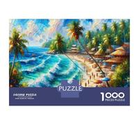1000 Teenager Pieces Jigsaw Puzzle Beach Paradise Painting Jigsaws for Adults Toy Wall Decor Precision Cutting Educational Challenge 70x50cm/1000pcs