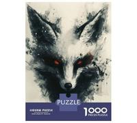 1000 Teenager Pieces Jigsaw Puzzle Black Kitsune Fox Painting Jigsaw Puzzle Hands-on Game Difficult Hard Gifts for Friends And Family 70x50cm/1000pcs