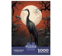 1000 Teenager Pieces Jigsaw Puzzle Black Stork Vector Jigsaw Puzzle Hands-on Game Difficult Hard Gifts for Friends And Family 52x38cm/1000pcs