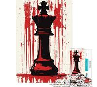 1000 Teenager Pieces Jigsaw Puzzle Bloody Queen Chess Piece Fun Activities at Home Difficult Challenge Educational Game for Age 14+ Game (50X75cm)