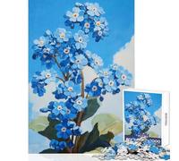 1000 Teenager Pieces Jigsaw Puzzle Bloom in Forget-Me-Nots Toy Wall Decor Gift Birthday Practical Game Interesting Stress Reduction Size 38x26cm
