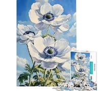 1000 Teenager Pieces Jigsaw Puzzle Bloom in White Anemones Difficult And Challenge But Fun And Humorous Toy Wall Decor Suitable for Ages 14 And Up (38X52CM)