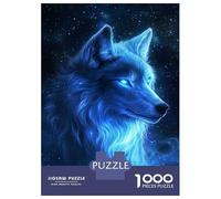 1000 Teenager Pieces Jigsaw Puzzle Blue Wolf Starlight -1 Jigsaw for Adults Hands-on Game Improve Memory Birthday Present, Gifts, 70x50cm/1000pcs