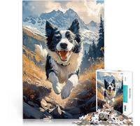 1000 teenager Pieces Jigsaw Puzzle Border Collie Mountain Run Hands-on-Spiel Jedes Stück ist einzigartig Anspruchsvolles Familienspiel38x26cm