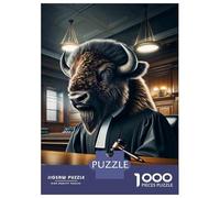 1000 Teenager Pieces Jigsaw Puzzle Buffalo Judge Gavel Courtroom Jigsaw Puzzle Toy Wall Decor Difficult Challenge Gifts for Friends And Family 38x26cm/1000pcs