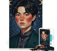 1000 Teenager Pieces Jigsaw Puzzle Celestial Portrait of A Young Man Clean Cut Art Logic Puzzle Play Leisure Game Time Birthday Art Gift (38x52cm)