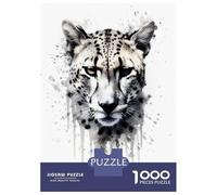 1000 Teenager Pieces Jigsaw Puzzle Cheetah Beauty Black Ink Jigsaw for Adults Hands-on Game Improve Memory Birthday Present, Gifts, 70x50cm/1000pcs