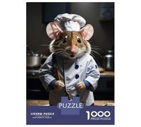 1000 Teenager Pieces Jigsaw Puzzle Chef Mouse Jigsaw Puzzle Hands-on Game Difficult Hard Gifts for Friends And Family 52x38cm/1000pcs