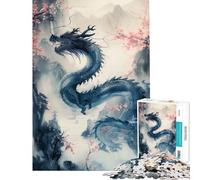 1000 Teenager Pieces Jigsaw Puzzle Cherry Blossom Dragon Help The Brain Exercise Analysis And Logic Educational Games for Ages 14 And over (38x26cm)