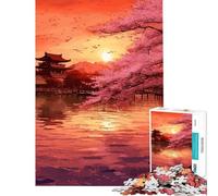 1000 Teenager Pieces Jigsaw Puzzle Cherry Blossom Japan Art Challenging To Complete Learning Educational Relax Games for And 14 Years And over (38x52cm)