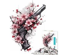 1000 Teenager Pieces Jigsaw Puzzle Cherry Blossom Weapon Practical Game Learning Educational Toys Gifts for Women Men But Fun And Humorous (Size 38x52cm)