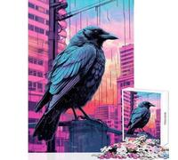 1000 Teenager Pieces Jigsaw Puzzle City Crow Toy Wall Decor Great Gift for Games Impossible Game Challenging To Complete (Size 38x26cm)