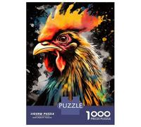 1000 Teenager Pieces Jigsaw Puzzle Colorful Rooster Painting Jigsaw for Adults Hands-on Game Improve Memory Birthday Present, Gifts, 52x38cm/1000pcs