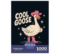 1000 Teenager Pieces Jigsaw Puzzle Cool Goose with Cowboy Hat And Boots Jigsaw for Adults Hands-on Game Improve Memory Birthday Present, Gifts, 52x38cm/1000pcs