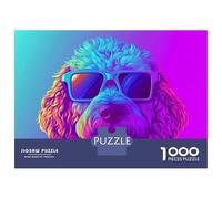 1000 Teenager Pieces Jigsaw Puzzle Cool Labradoodle with Sunglasses Adult Jigsaw Puzzle Hands-on Game Wall Art Gifts for Friends And Family 70x50cm/1000pcs