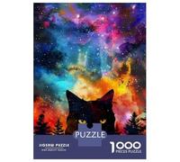 1000 Teenager Pieces Jigsaw Puzzle Cosmic Cat Wall Art Print-1 Teenager Puzzles Relaxing Games Enhance Memory Gifts for Friends And Family 70x50cm/1000pcs