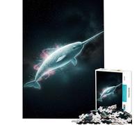 1000 Teenager Pieces Jigsaw Puzzle Cosmic Narwhal in Starry Space Fun at Home Activities, Birthday Present Hands-on Game Suitable for Ages 14 And Up (38X52CM)