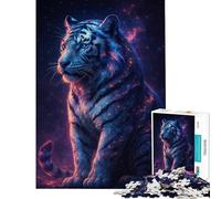 1000 Teenager Pieces Jigsaw Puzzle Cosmic Tiger Portrait Challenging To Complete Learning Educational Relax Games for And 14 Years And over (38x52cm)