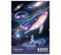1000 Teenager Pieces Jigsaw Puzzle Cosmic Whale Angelic Figure Jigsaw Puzzle Toy Wall Decor Difficult Challenge Gifts for Friends And Family 38x26cm/1000pcs