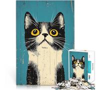 1000 teenager Pieces Jigsaw Puzzle Curious Vintage Cat Portrait Familienspaß denn eignet sich ideal als Geschenk für die ganze Familie75x50cm