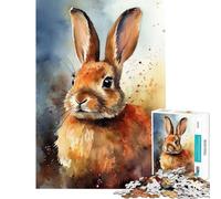 1000 Teenager Pieces Jigsaw Puzzle Cute Bunny Challenging To Complete Learning Educational Relax Games for And 14 Years And over (50x75cm)