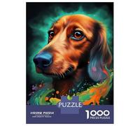 1000 Teenager Pieces Jigsaw Puzzle Dachshund Dog Dreamlike Adult Jigsaw Puzzle Hands-on Game Wall Art Gifts for Friends And Family 70x50cm/1000pcs