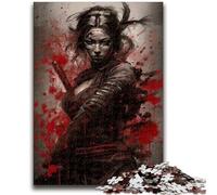 1000 Teenager Pieces Jigsaw Puzzle Dangerous Samurai Geisha Suitable for Couples with Matching Poster And Trivia Sheet 50x75cm