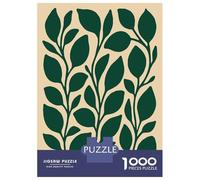 1000 Teenager Pieces Jigsaw Puzzle Dark Green Leaves on Beige Background Jigsaw for Adults Hands-on Game Improve Memory Birthday Present, Gifts, 70x50cm/1000pcs