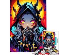 1000 Teenager Pieces Jigsaw Puzzle Demon Girl with Yellow Eyes Help The Brain Exercise Analysis And Logic Educational Games for Ages 14 And over (38x26cm)