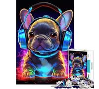 1000 Teenager Pieces Jigsaw Puzzle Dog Headphone Dj Music Help The Brain Exercise Analysis And Logic Educational Games for Ages 14 And over (38x52cm)
