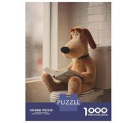 1000 Teenager Pieces Jigsaw Puzzle Dog Plush Reading on Toilet Jigsaw for Adults Hands-on Game Improve Memory Birthday Present, Gifts, 38x26cm/1000pcs