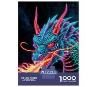 1000 Teenager Pieces Jigsaw Puzzle Dragon Neon Jigsaw Puzzle Toy Wall Decor Difficult Challenge Gifts for Friends And Family 52x38cm/1000pcs