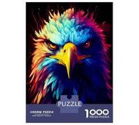 1000 Teenager Pieces Jigsaw Puzzle Eagle Face Colorful Adult Jigsaw Puzzle Hands-on Game Wall Art Gifts for Friends And Family 38x26cm/1000pcs