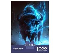 1000 Teenager Pieces Jigsaw Puzzle Electrified Buffalo Charge Jigsaw Puzzle Hands-on Game Difficult Hard Gifts for Friends And Family 70x50cm/1000pcs