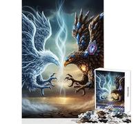 1000 Teenager Pieces Jigsaw Puzzle Elemental Eagles Confrontation Toy Wall Decor Great Gift for Games Impossible Game Challenging To Complete (Size 50x75cm)