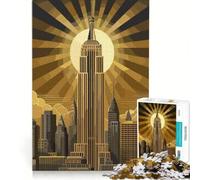 1000 Teenager Pieces Jigsaw Puzzle Empire State Building Art, Practical Game, Difficult Challenge, Artists Collection, Fine Art 38x52cm