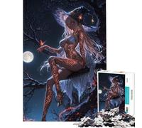 1000 Teenager Pieces Jigsaw Puzzle Enchanting Witch on A Branch Challenging To Complete Learning Educational Relax Games for And 14 Years And over (38x26cm)