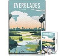 1000 Teenager Pieces Jigsaw Puzzle Everglades National Park Unique Challenge Game Tough Challenge Gift For Birthdays Size 50x75cm