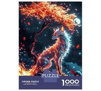 1000 Teenager Pieces Jigsaw Puzzle Fairy Kitsune Fox Spirit Jigsaw Puzzle Toy Wall Decor Difficult Challenge Gifts for Friends And Family 52x38cm/1000pcs