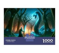1000 Teenager Pieces Jigsaw Puzzle Fantasy Forest Snake Encounter Jigsaw Puzzle Toy Wall Decor Difficult Challenge Gifts for Friends And Family 52x38cm/1000pcs