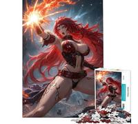 1000 Teenager Pieces Jigsaw Puzzle Fiery Red-Haired Warrior Help The Brain Exercise Analysis And Logic Educational Games for Ages 14 And over (38x26cm)