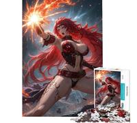 1000 Teenager Pieces Jigsaw Puzzle Fiery Red-Haired Warrior Help The Brain Exercise Analysis And Logic Educational Games for Ages 14 And over (50x75cm)