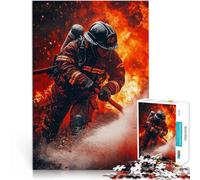 1000 teenager Pieces Jigsaw Puzzle Firefighter in Action Schwierig und herausfordernd einzigartiges Herausforderungsspiel38x26cm