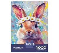 1000 Teenager Pieces Jigsaw Puzzle Floral Bunny Art Jigsaw for Adults Hands-on Game Improve Memory Birthday Present, Gifts, 38x26cm/1000pcs